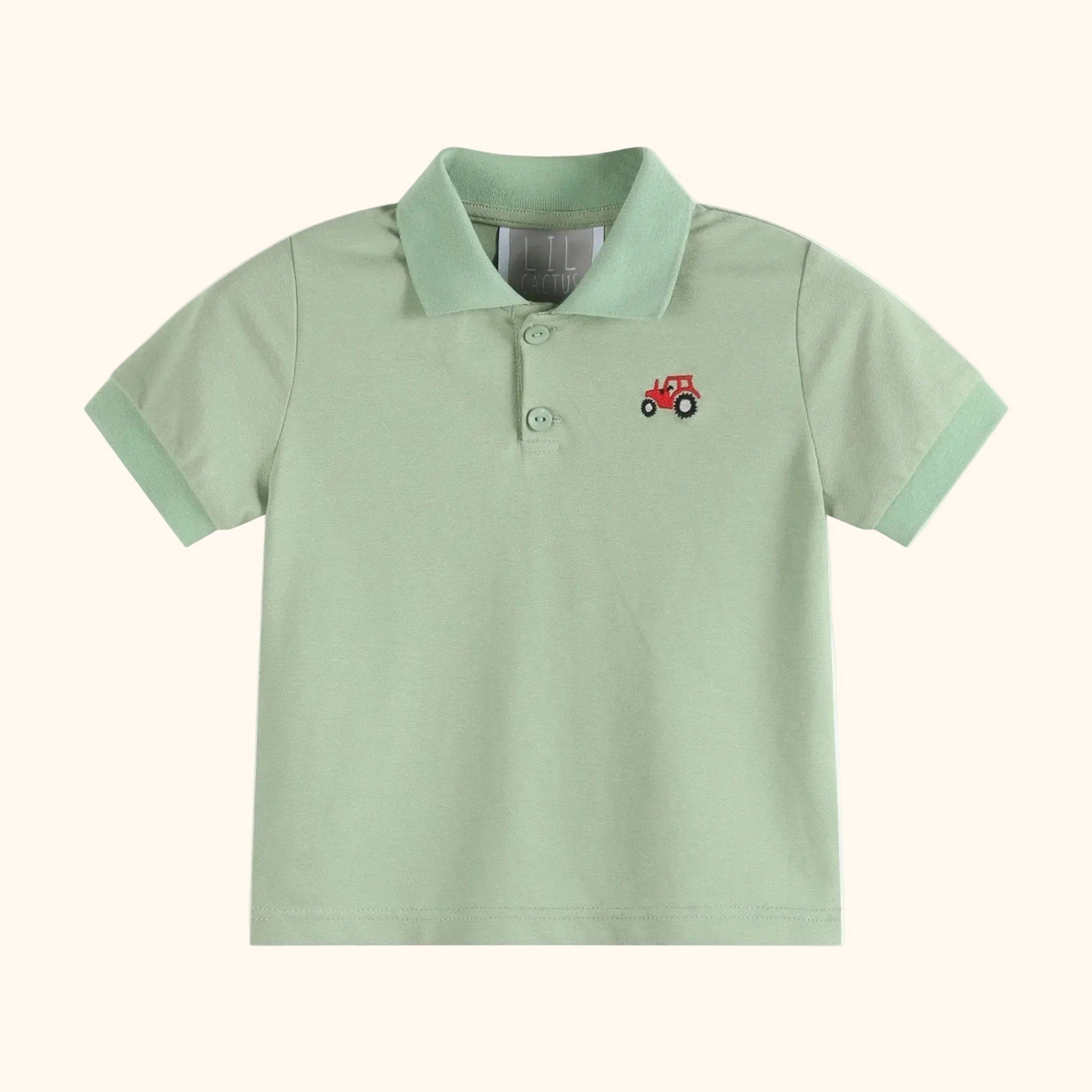 Green Tractor Golf Polo Shirt