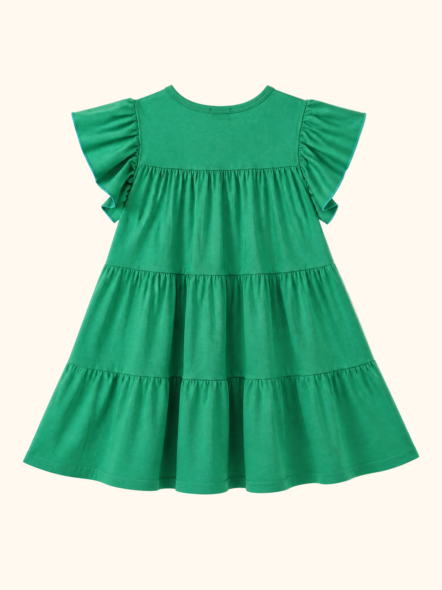 Clover Print Ruffled Tiered Dress