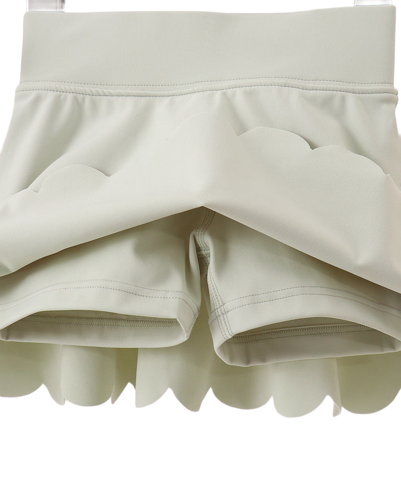 Kids Scalloped Active Skorts Set - Green