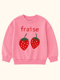 Kids Strawberry Graphic Crew Neck Sweatshirt