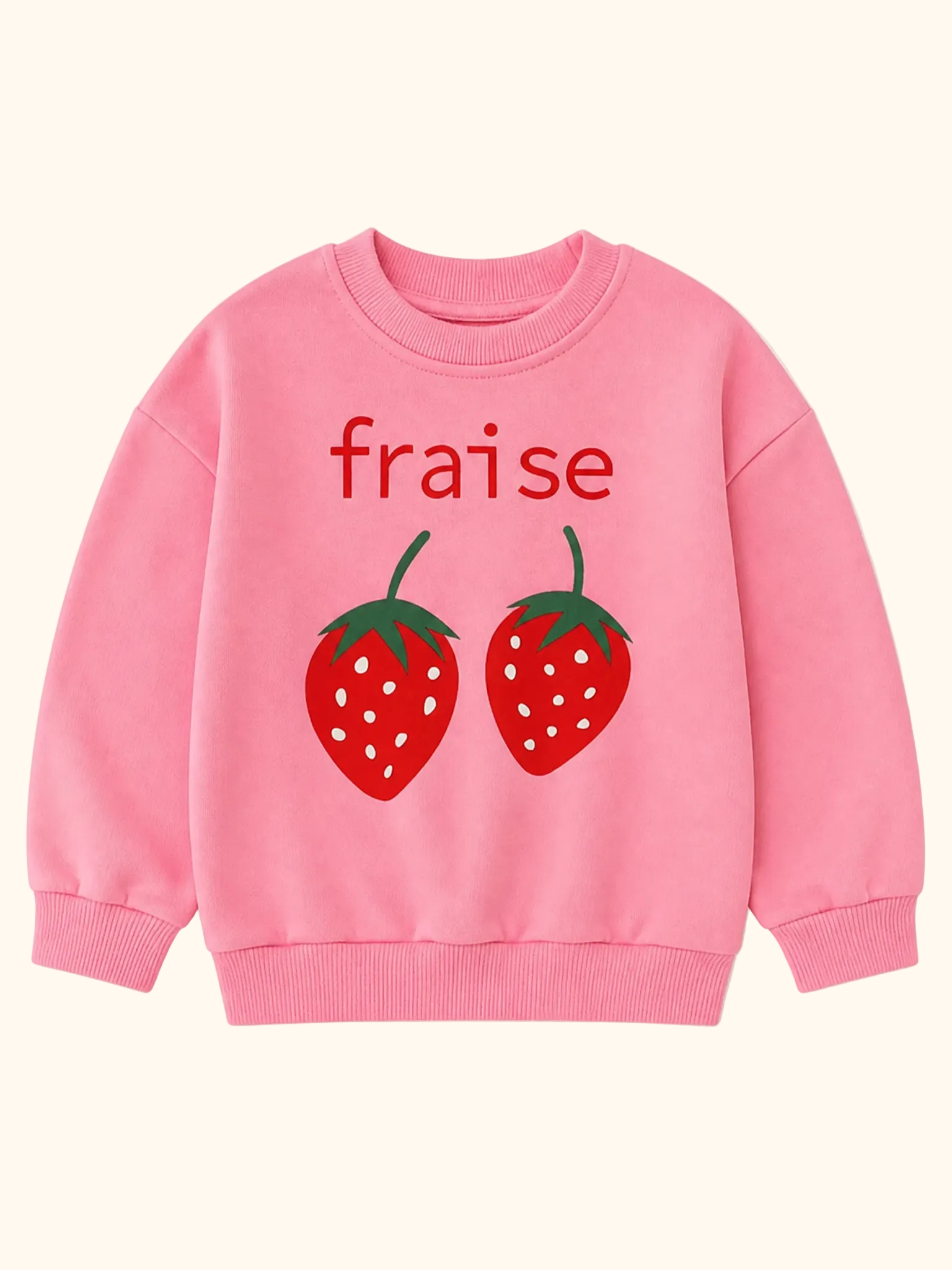 Kids Strawberry Graphic Crew Neck Sweatshirt