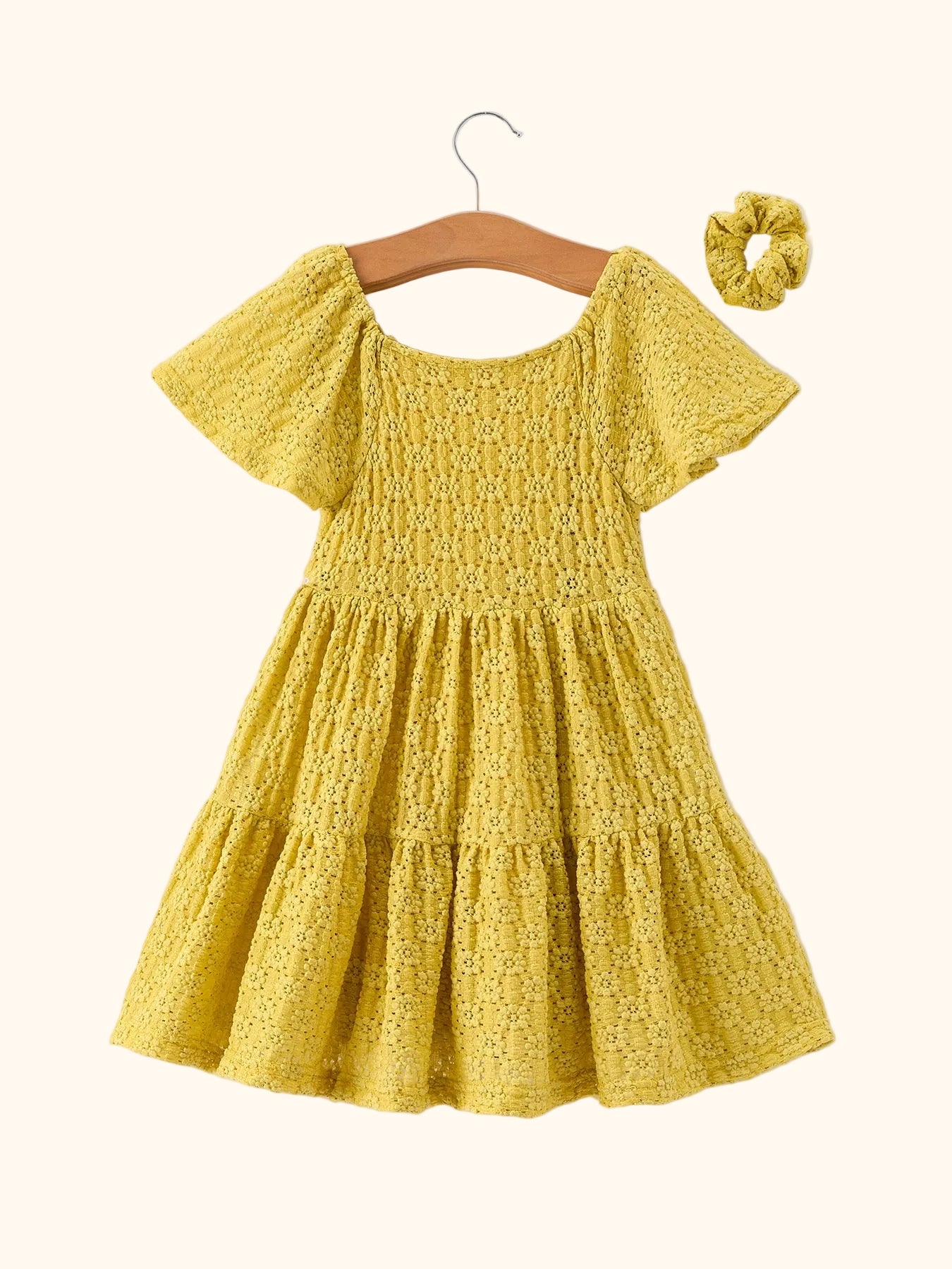 Lace Tiered Dress & Matching Scrunchie Set