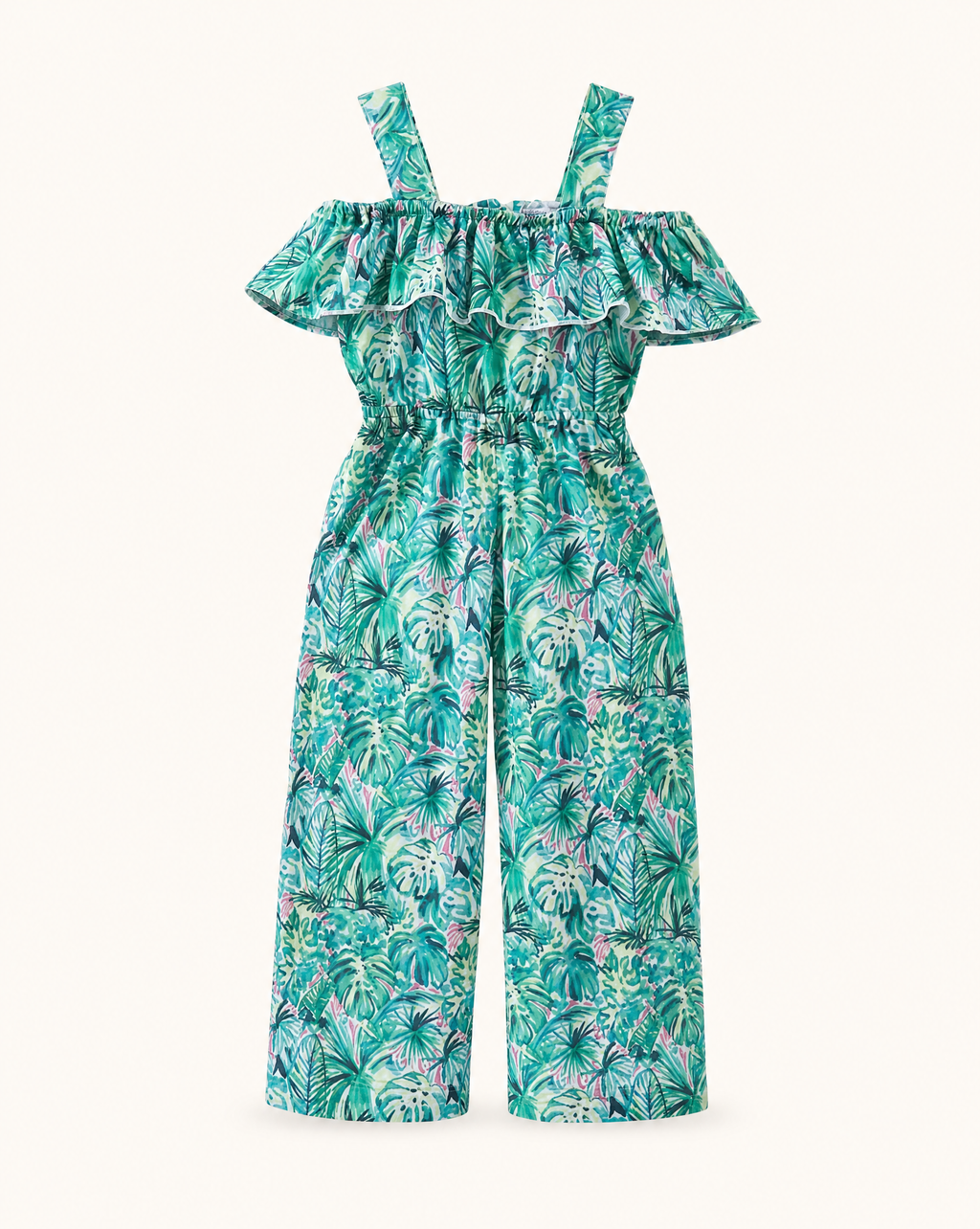 Lily Floral Cold-Shoulder Jumpsuit - Green