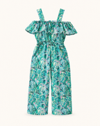 Lily Floral Cold-Shoulder Jumpsuit - Green