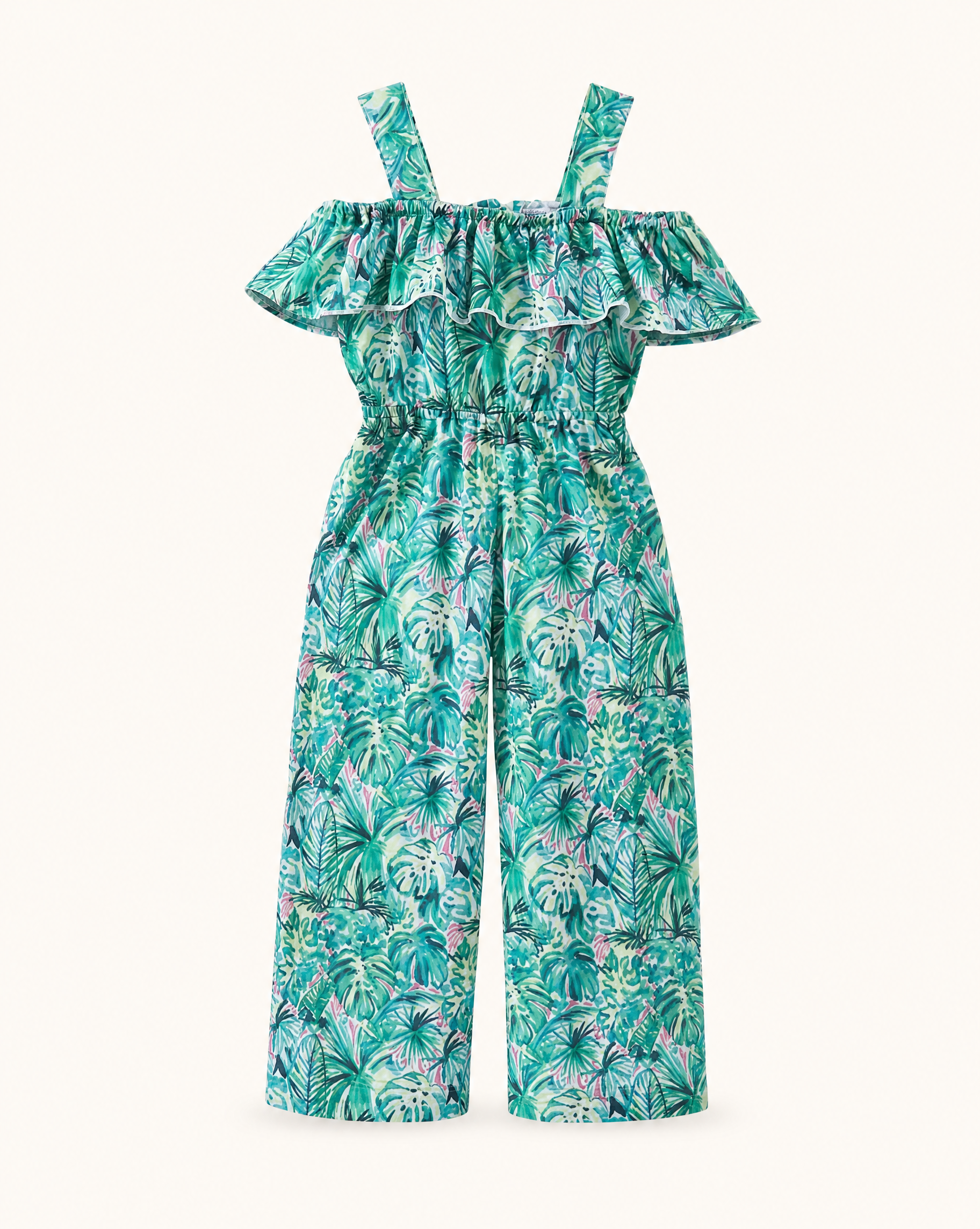 Lily Floral Cold-Shoulder Jumpsuit - Green