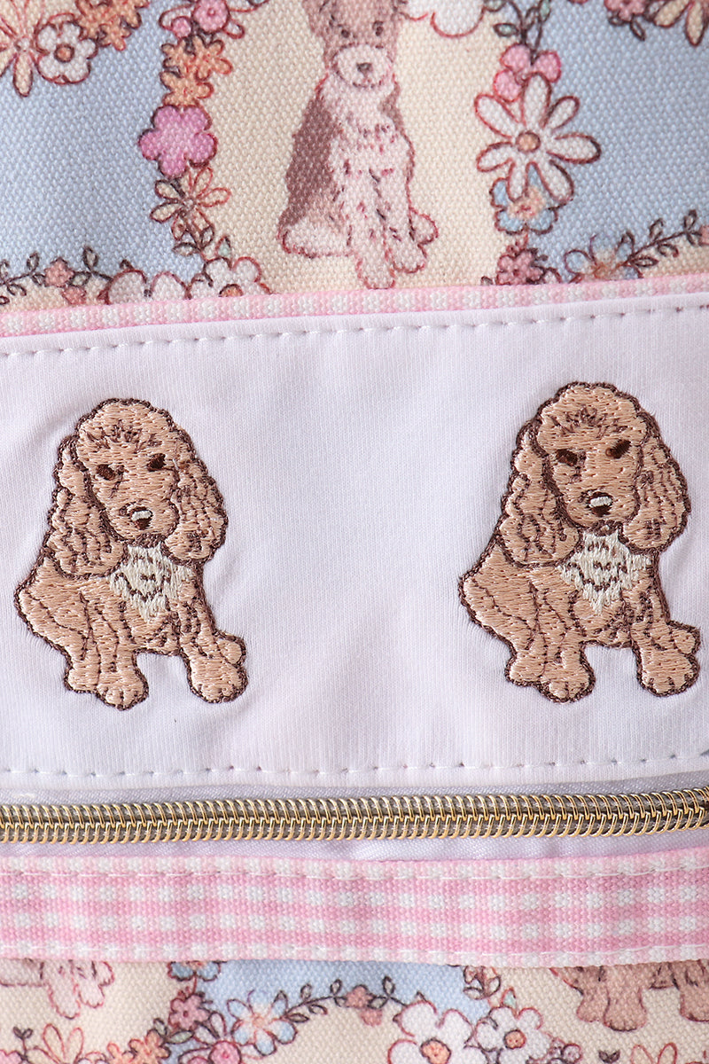 Pink Puppy Embroidered Kids’ Backpack