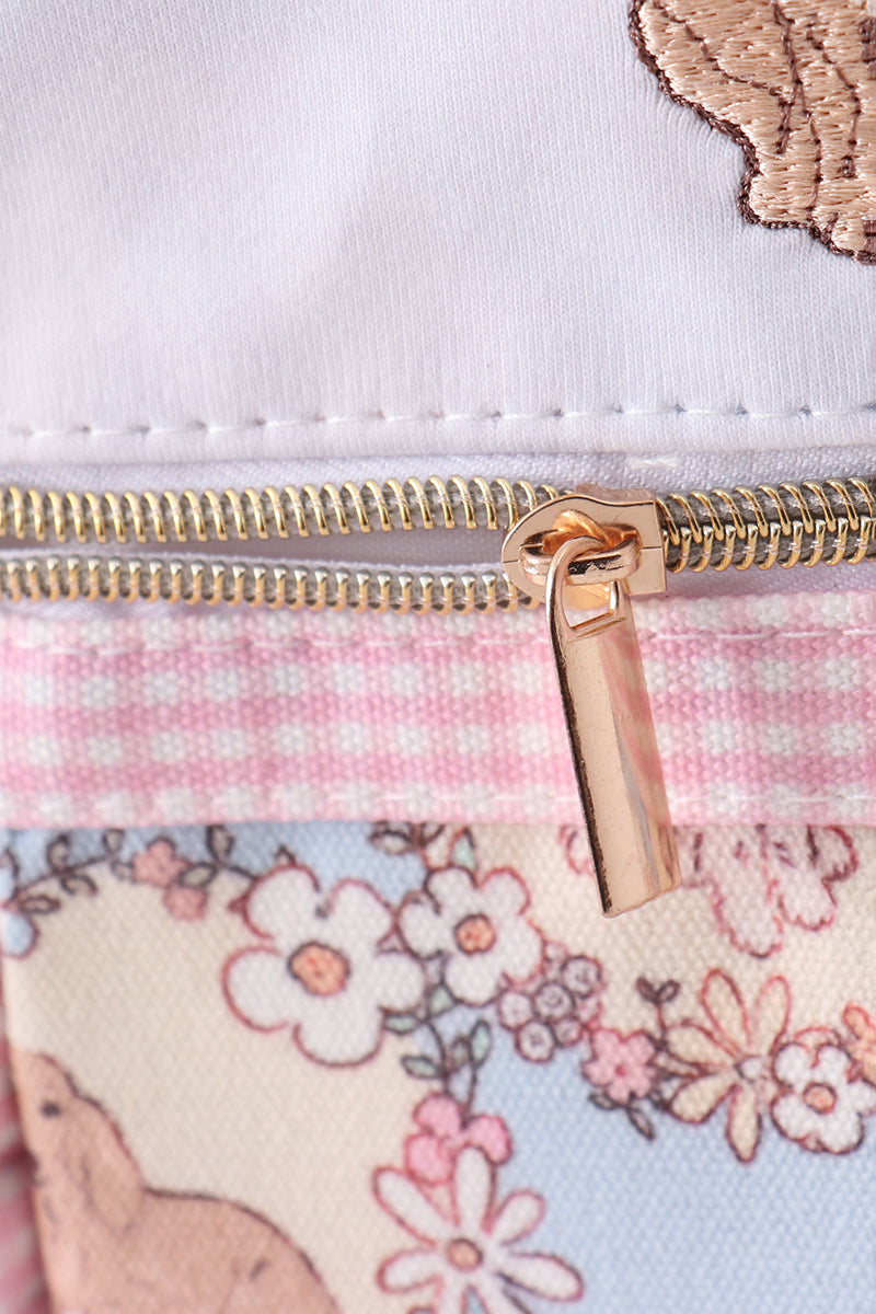 Pink Puppy Embroidered Kids’ Backpack