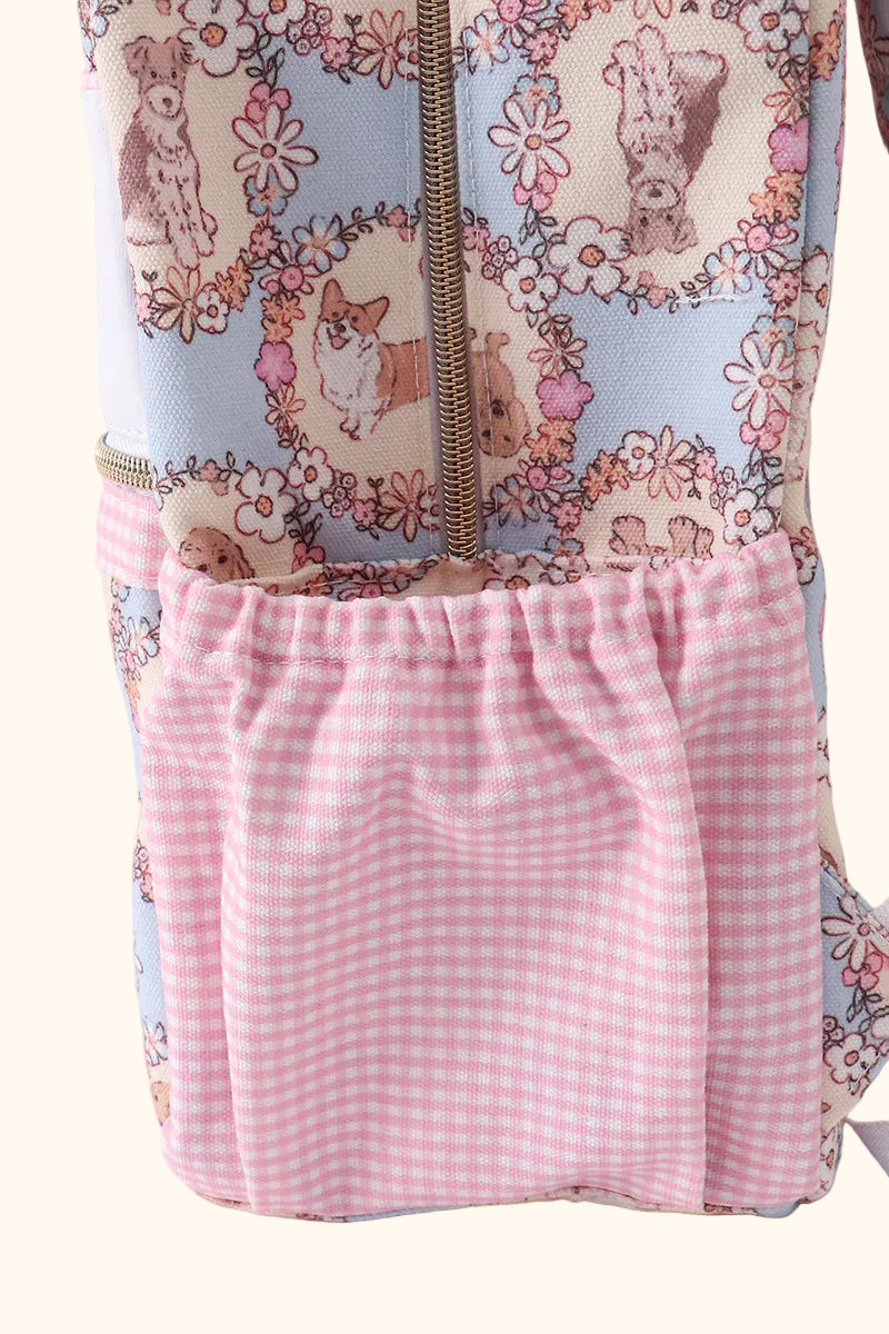 Pink Puppy Embroidered Kids’ Backpack
