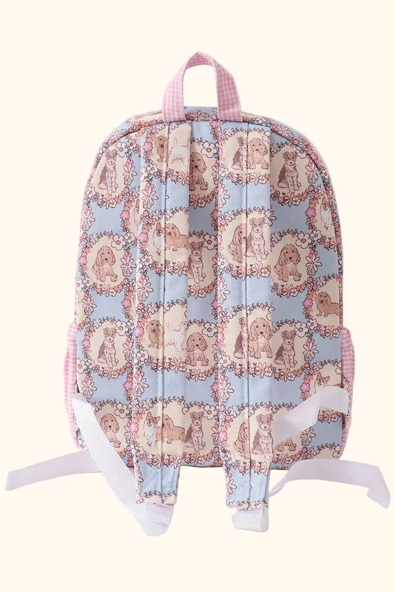 Pink Puppy Embroidered Kids’ Backpack