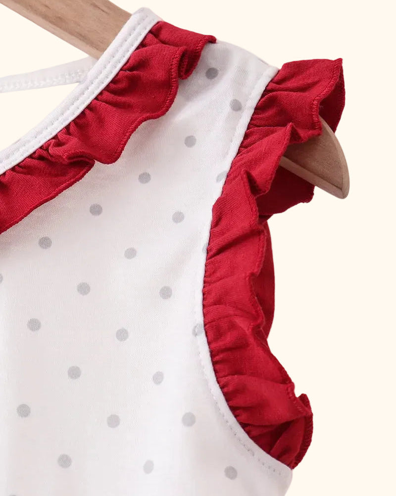 Elephant Appliqué Ruffled Dress