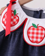 Baby Apple Appliqué Gingham Bloomer Set