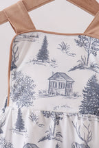 Khaki Deer Forest Bubble Romper