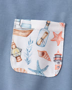 Sailboat Pocket T-Shirt and Nautical Shorts Set