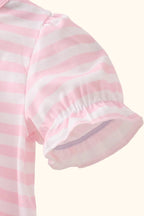 Pink Stripe Apple Book Appliqué Bubble