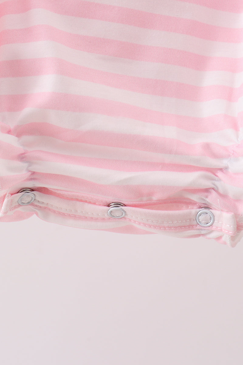 Pink Stripe Apple Book Appliqué Bubble