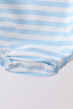 Blue Stripe Apple Book Appliqué Bubble Onesie