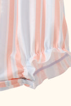 Baby Seashell Stripe Appliqué Bubble Romper