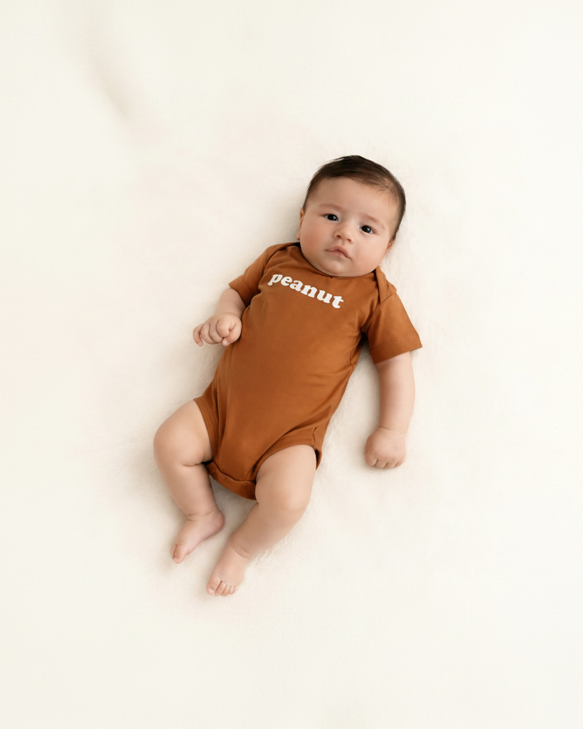 Organic Cotton Peanut Baby Onesie