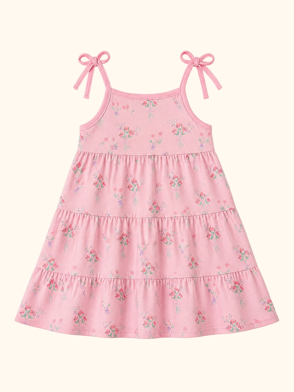 Floral Tiered Dress - Pink