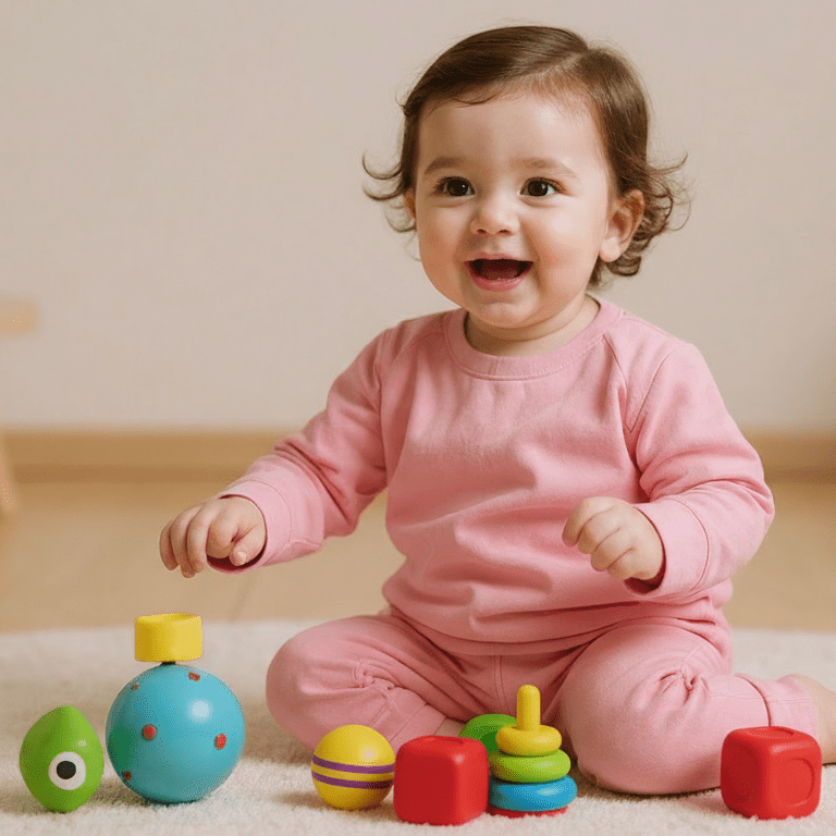 Peony pink kids jogger set with crew neck pocket top and matching pants, front lifestyle view