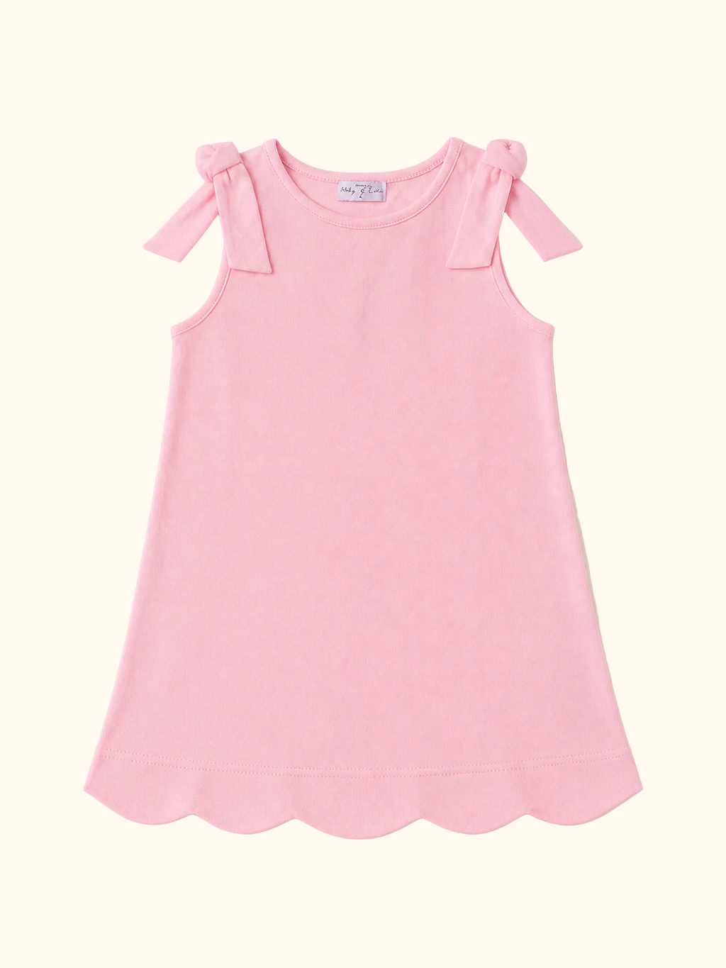 Pink Scalloped Bow Dress