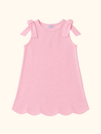 Baby Pink Scalloped Bow Dress