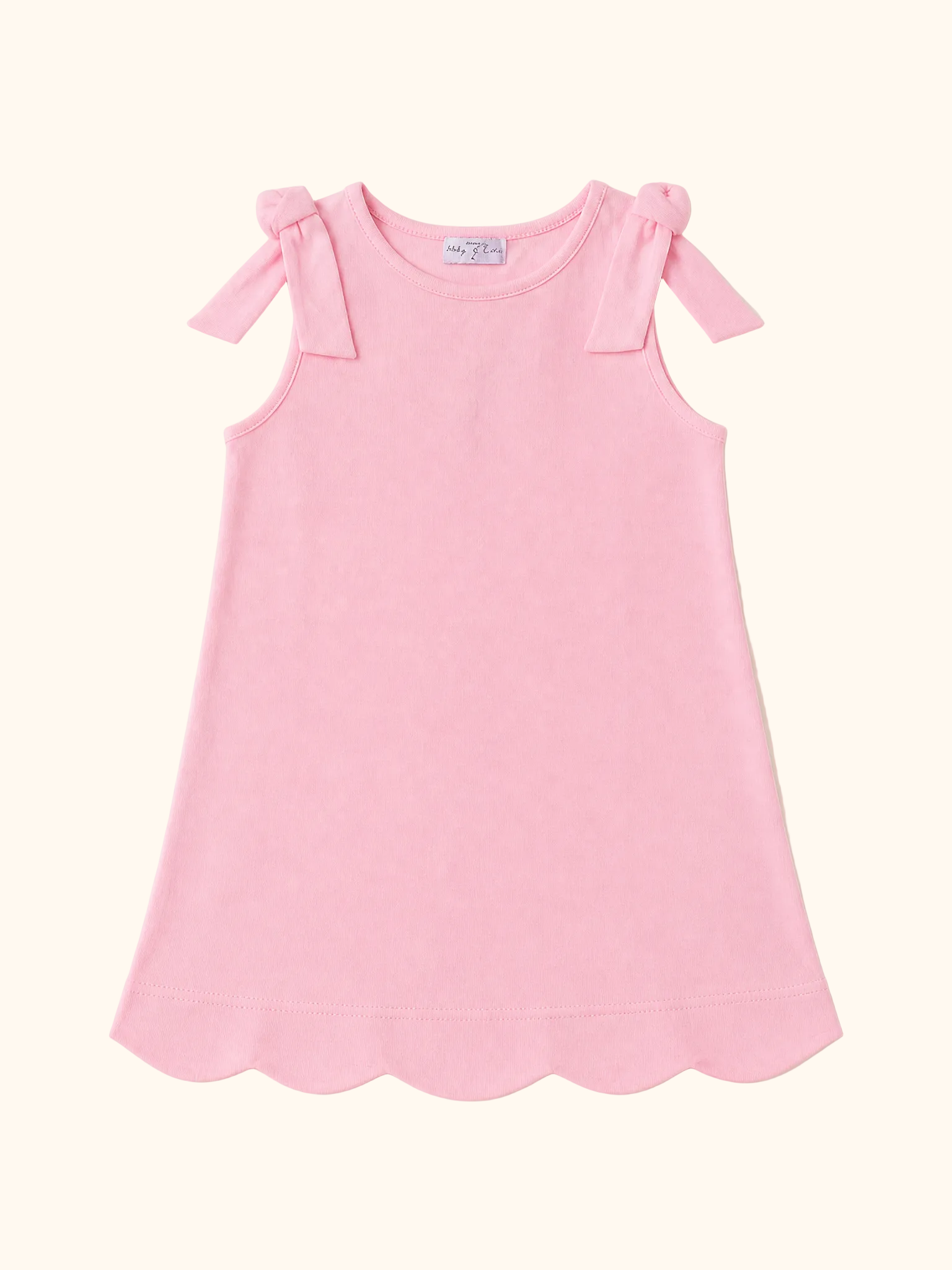 Pink Scalloped Bow Dress