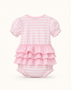 Pink Stripe Apple Book Appliqué Bubble