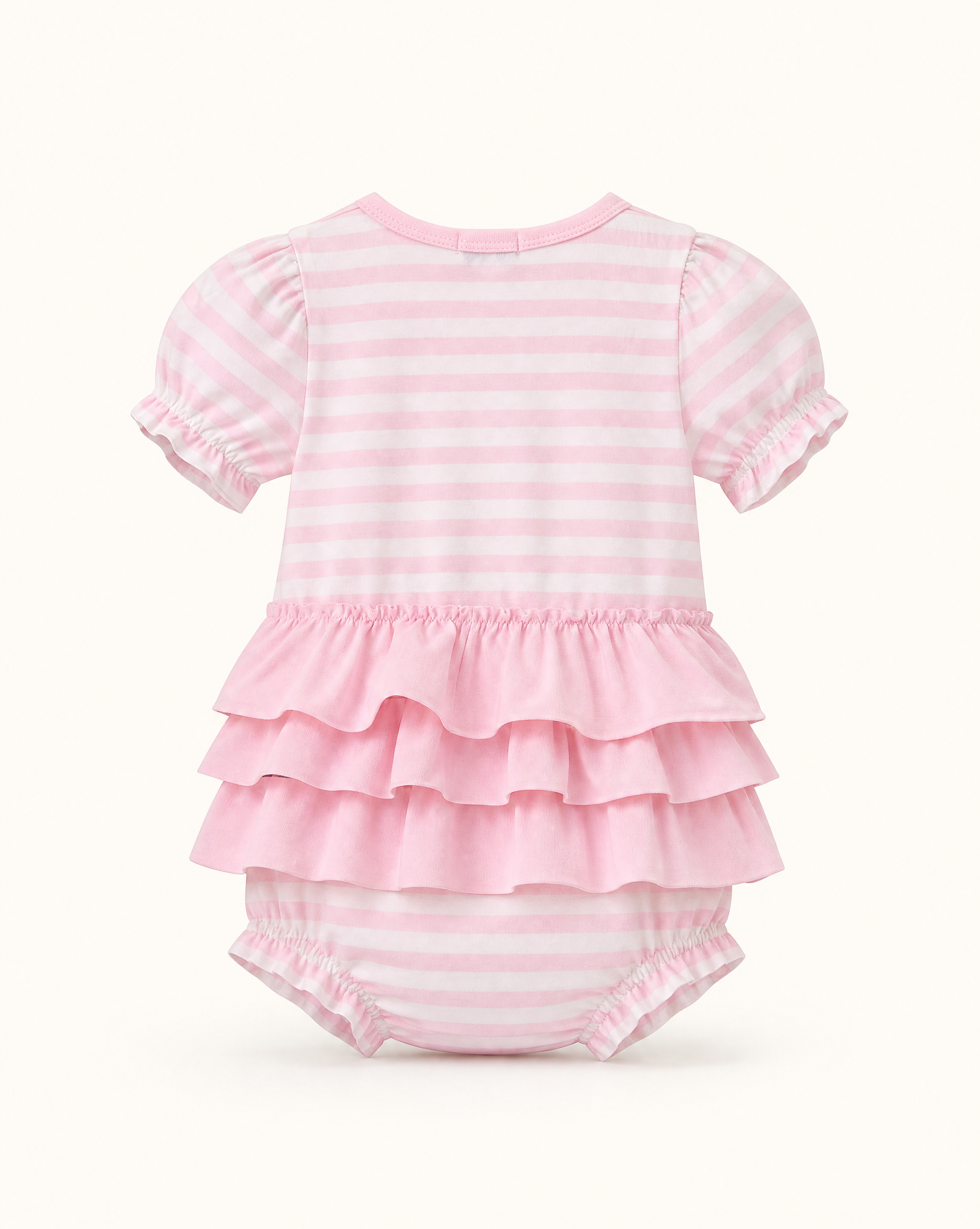 Pink Stripe Apple Book Appliqué Bubble