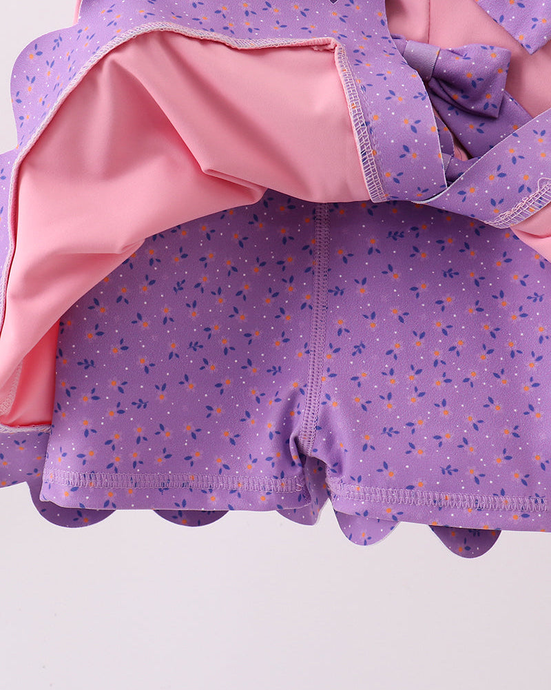 Scalloped Bow Active Dress - Pink