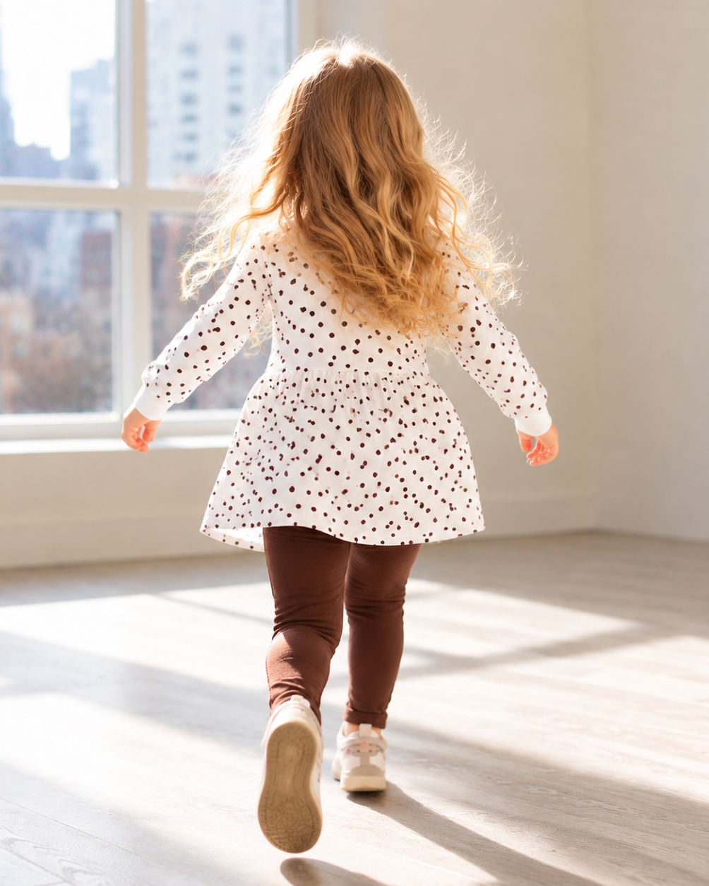 Polka Dot Peplum Top and Solid Leggings Set