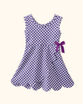 Checkered Active Dress w. Shorts - Purple