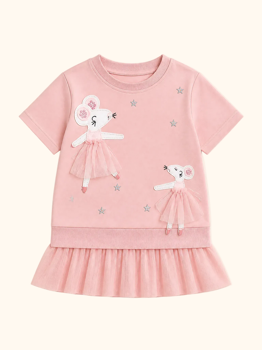 Round Neck Short Sleeve Sweatshirt Dress