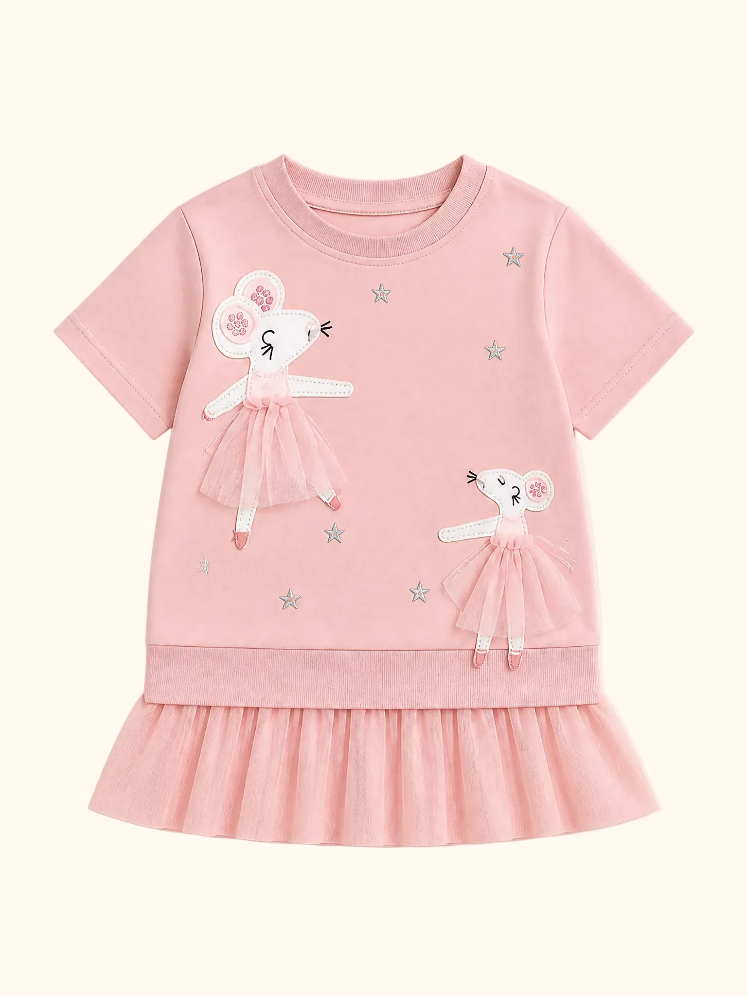 Round Neck Short Sleeve Sweatshirt Dress