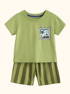 Kids Paradise Graphic Short Sleeve T-Shirt & Striped Shorts Set