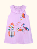 Ruffle Collar Floral A-Line Dress