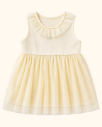 Ivory Ruffled Collar Tulle Dress