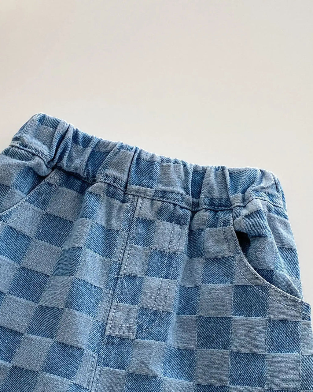 Kids Elastic Waist Tapered Trousers - Plaid