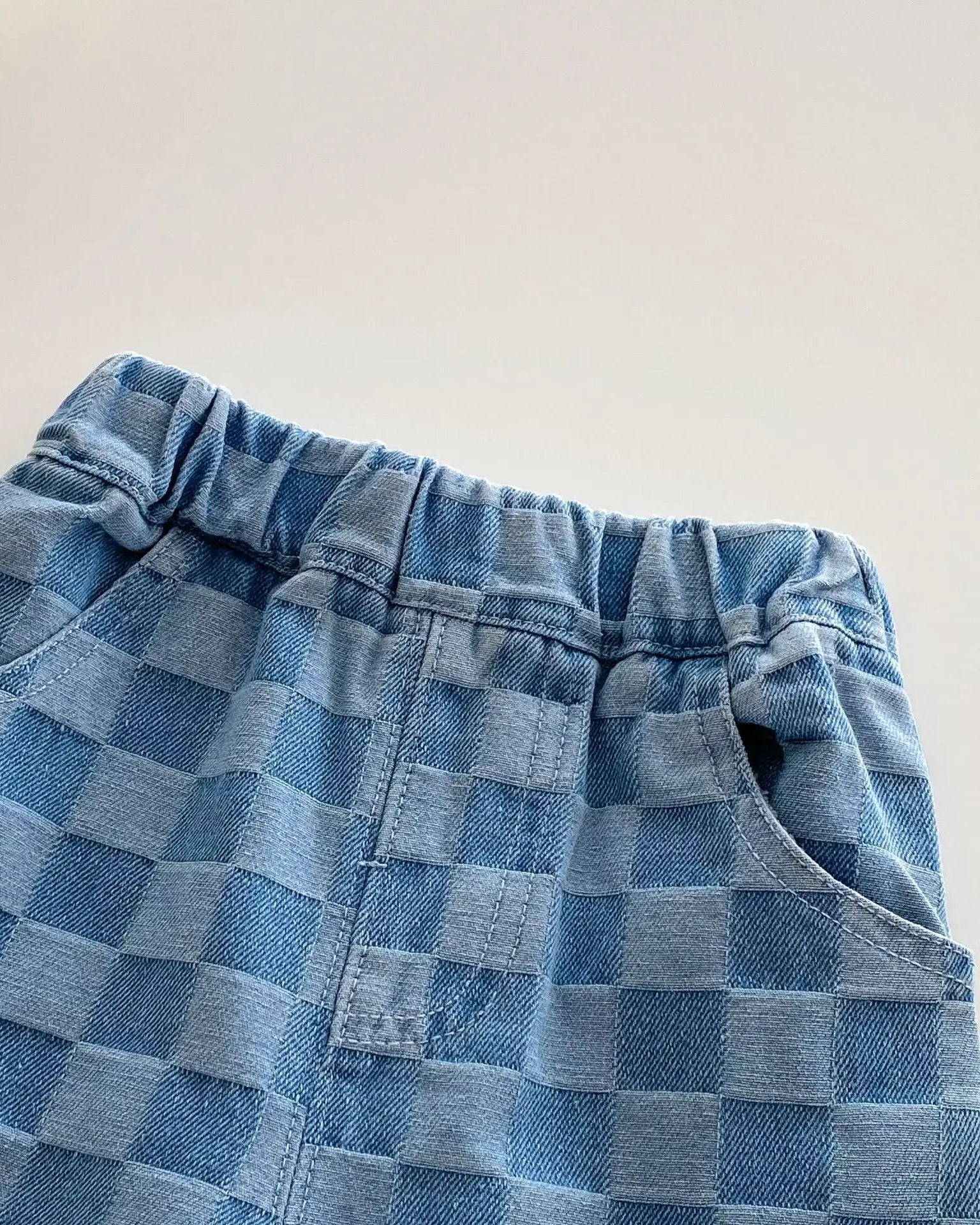 Kids Elastic Waist Tapered Trousers - Plaid