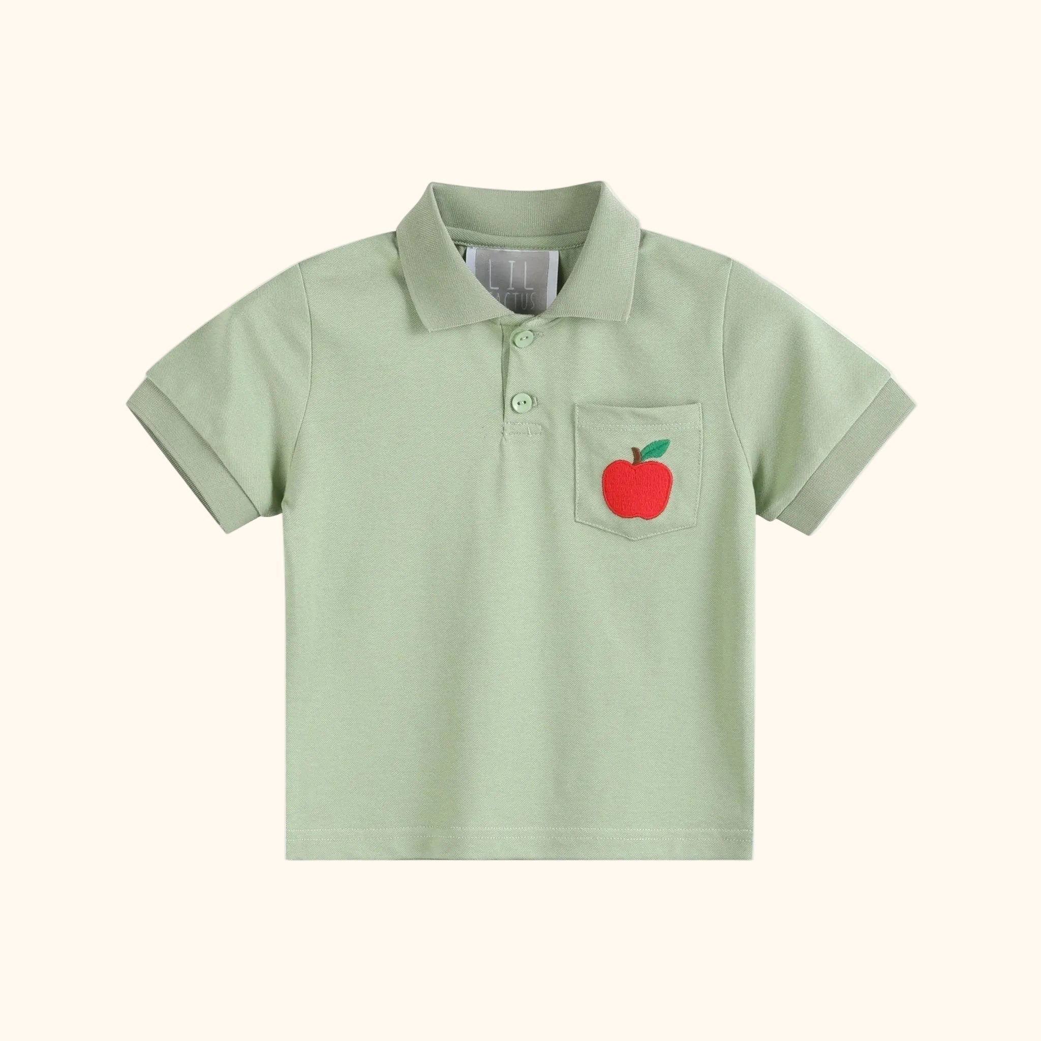 Sage Green Apple Polo Golf Shirt