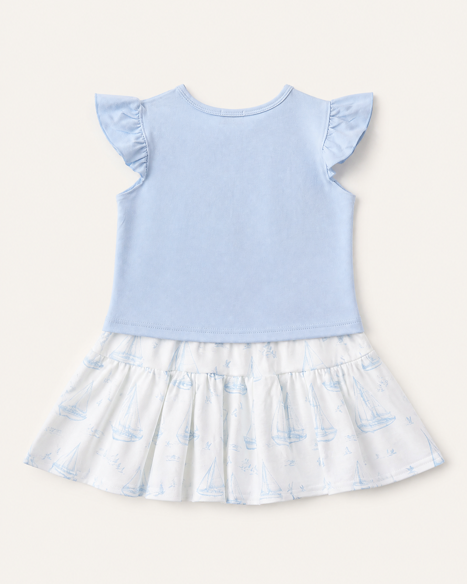 Sailboat Embroidered Ruffle Top & Skort Set