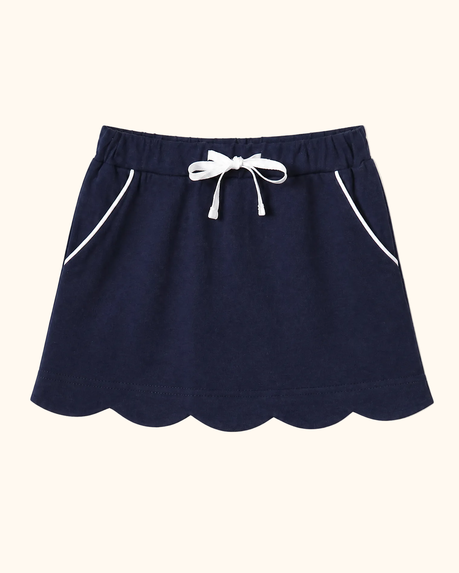 Scallop Hem Skort - Navy