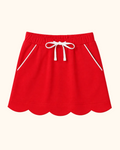 Scallop Hem Skort - Red