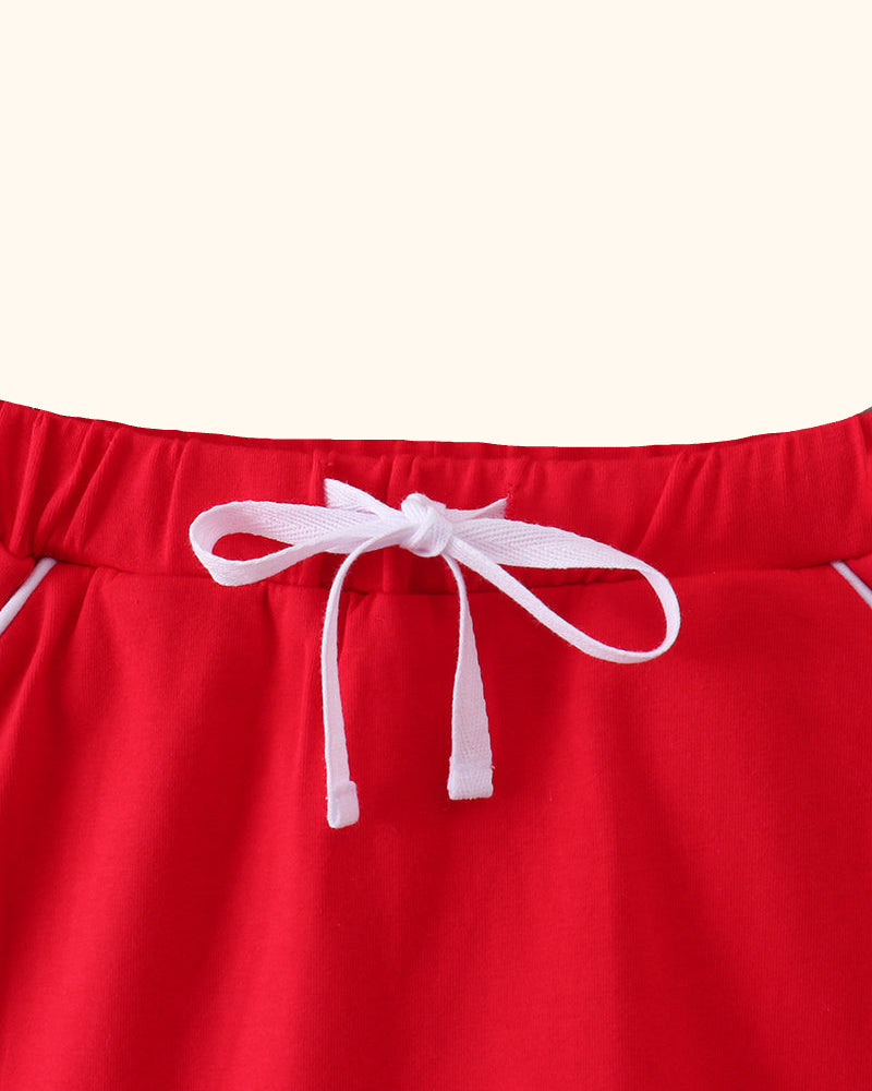 Scallop Hem Skort - Red
