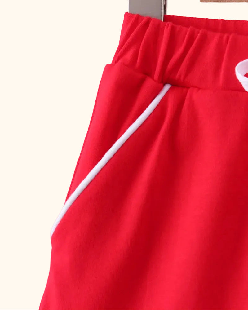 Scallop Hem Skort - Red