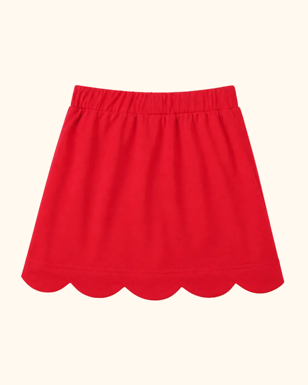 Scallop Hem Skort - Red