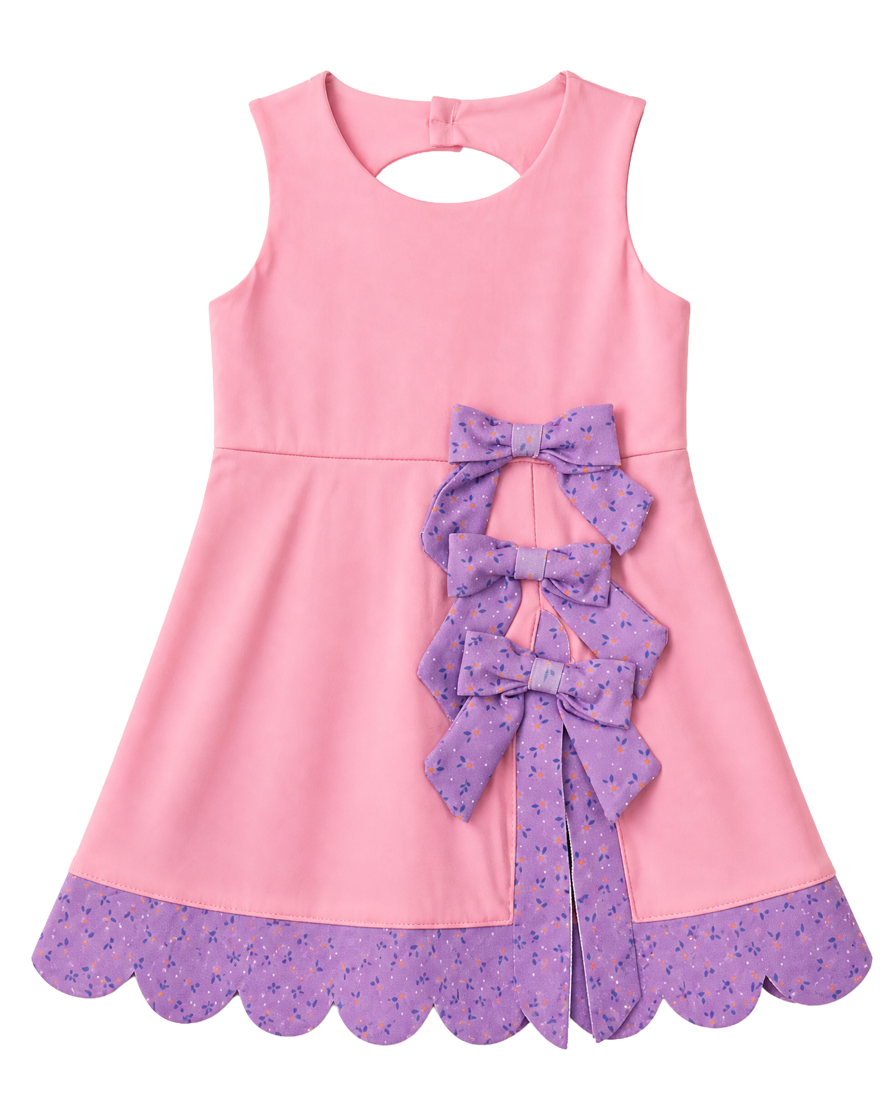 Scalloped Bow Active Dress - Pink