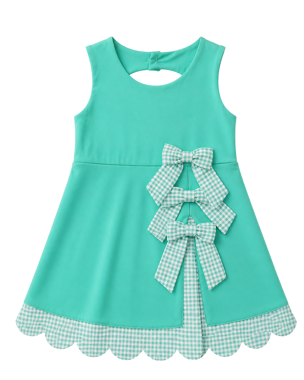 Scalloped Bow Active Dress - Green