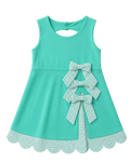 Scalloped Bow Active Dress - Green