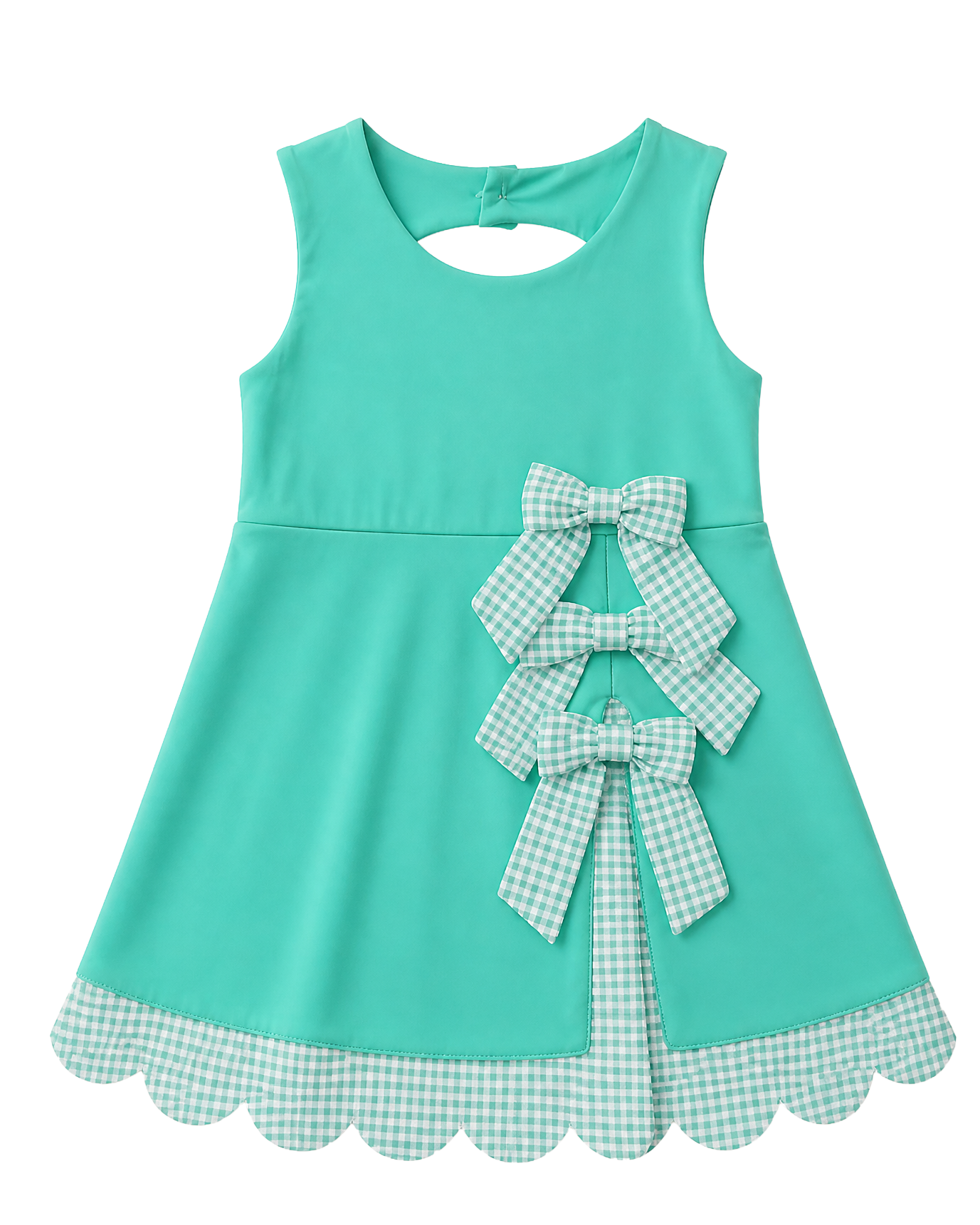 Scalloped Bow Active Dress - Green